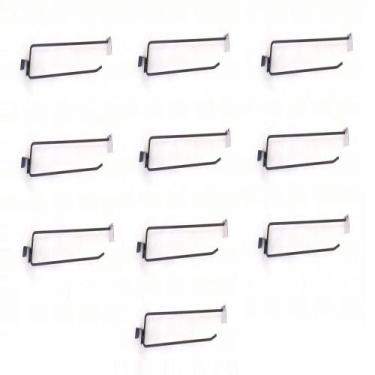 Imagem de Gancheira Simples Amapa Com Porta Etiqueta 25Cm Preto Kit50 - Amapá
