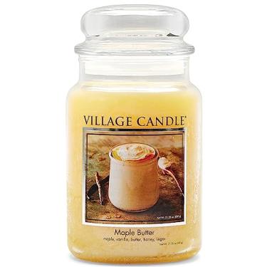 Imagem de Village Candle Pote de boticário de vidro grande com manteiga de bordo, 600 g, amarelo