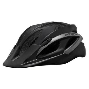 Imagem de Capacete Ciclismo MTB High One Win Preto/Cinza C/ Luz, M, Preto