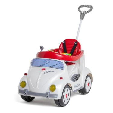 Imagem de Carrinho Infantil 2 em 1 Passeio e Pedal Fusca Fouks Calesita, Branco