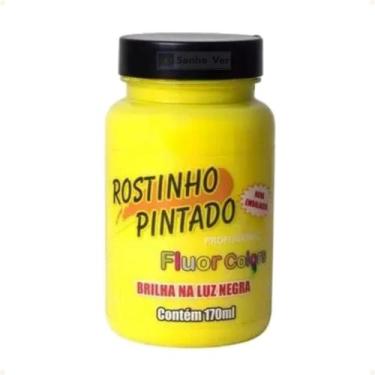 Imagem de Tinta Líquida Facial Rostinho Pintado 170ml GRANDE, Amarelo Limão Neon
