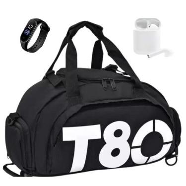 Imagem de Kit Bolsa Mala T80 Transversal Academia Viagem Relógio Fone - Guceer