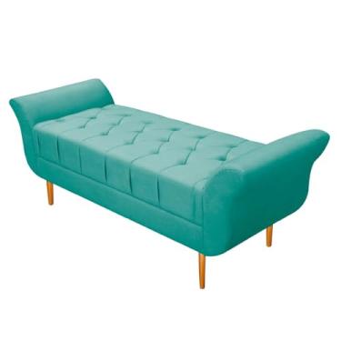 Imagem de Recamier Estofado Ari 160 cm Queen Size Suede Azul Tiffany - Amarena Móveis