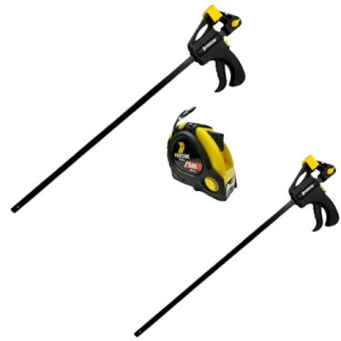 Imagem de Kit-2 Grampos Sargento Aperto Rápido 18" Pol 450mm+1 Trena 5metros 19mm Fertak