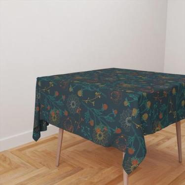 Imagem de Toalha De Mesa Quadrada 4 Lugares Tecido Oxford Floral Escuro TL221 - 