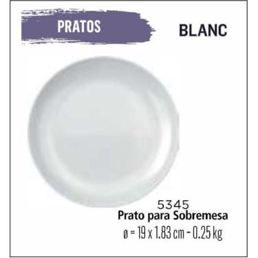 Imagem de Jogo De Pratos Blanc 12 Sobremesa - Lanche -19cm Branco - Duralex 
