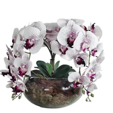 Imagem de Arranjo de flores orquídeas com vaso grande de mesa 4 flores - La Caza