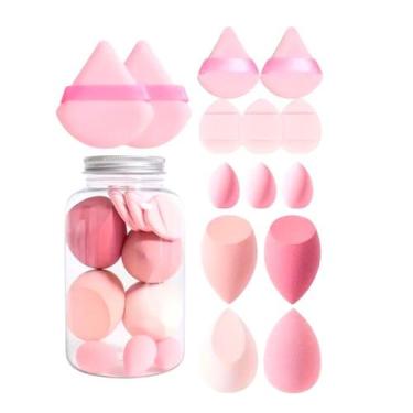 Imagem de Esponja  Maquiagem Facial Beauty Blender  Frasco c/ 14 Peças  - IMLUX,