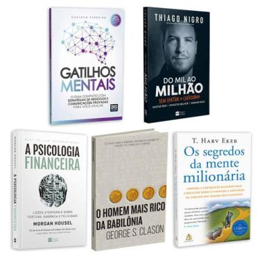 Imagem de Kit 5livros Gatilhos Mentais, Psicologia Financeira, Homem Mais Rico d