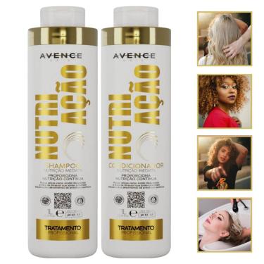 Imagem de Kit Shampoo + Condicionador Nutrição1L Brilho Salão Em Casa Cabelos Macios e Hidratados Profissional