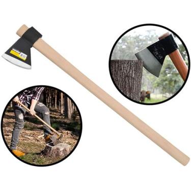Imagem de Machado Aço Forjado Temperado Para Cortar Lenha Galhos Troncos Com Cab