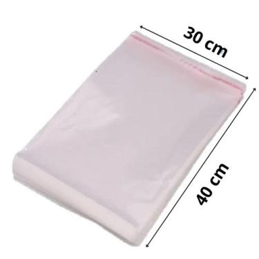 Imagem de Saco Adesivado Plástico Transparente 30x40+5cm Aba 200 Unidades - Luck