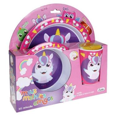 Imagem de Kit refeição infantil Unicórnio Nina 3 peças - ZEIN