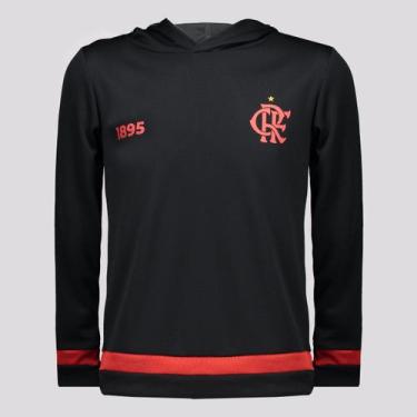Imagem de Blusa Flamengo Tron Manga Longa Infantil Preta - Braziline, 4 ANOS