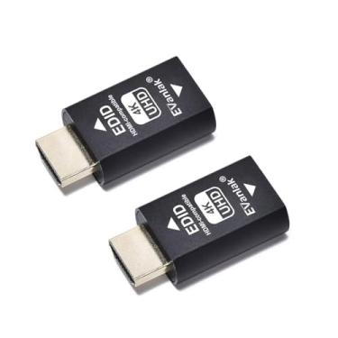 Imagem de EVanlak Emulador Edid de 3ª geração Hdmi Edid Passthrough Eliminated Emulator Adapter Funciona com Mac Thunderbolt para HDMI Switches/Extensor/Receptor AV/Divisores de Vídeo 4K - 3840x2160@60Hz-2Pack
