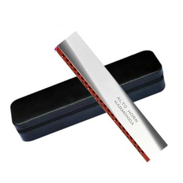 Imagem de Para Iniciantes harmônica Gaita de chifre agudo/alto pente de madeira vermelho armônica boca ogan banda desempenho conjunto(Treble)