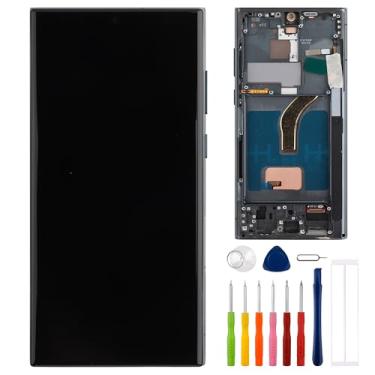 Imagem de E-yiiviil Tela digital TFT compatível com Samsung Galaxy S22 Ultra SM-S908B SM-S908U 6,8 polegadas, tela sensível ao toque, montagem com ferramentas, impressão digital não suportada (com moldura)