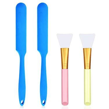 Imagem de Silicone Stir Sticks Scraper Brushes, Non-Stick Wax Spatulas, Hair Removal Waxing Applicator, Easy to Clean Reusable Scraper Large Area Hard Wax Sticks for Home Salon Body Use and DIY Crafts Making