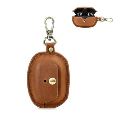 Imagem de TSVSXS Capa de couro compatível com Sony WF-1000XM5, linda capa protetora de couro genuíno macio compatível com Sony WF-1000XM5 com chaveiro