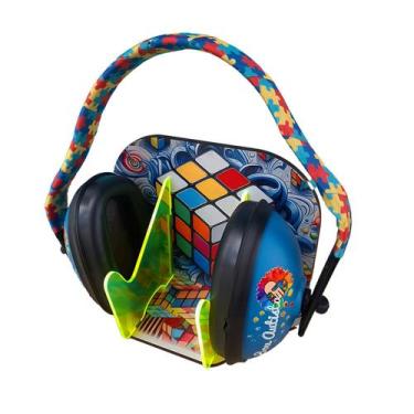Imagem de Abafador de Ruido Infinity para Autistas 11 DB com suporte Cubo Mágico