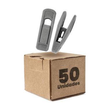 Imagem de Kit 50 Presilhas de Veludo Para Cabides Prendedor Cor Cinza - Arboreth