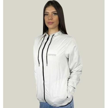 Imagem de Jaqueta Corta Vento Academia Feminino WSS Brasil Gym Rotina, Branco, P