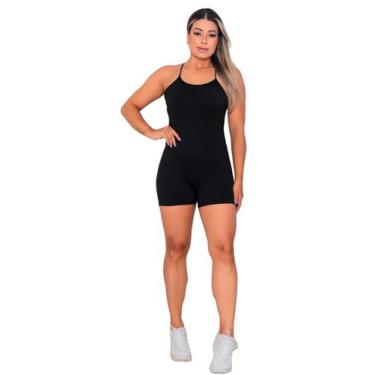 Imagem de Macaquinho Academia Fitness Alcinha Com Bojo Removivel Preto - Sunset 