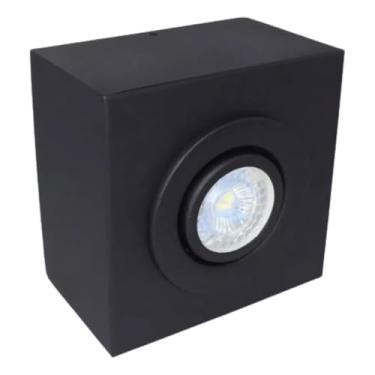 Imagem de Plafon Sobrepor Com 1 Dicróica - Sem Lâmpada Preto