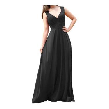 Imagem de Vestido De Festa Longo Para Madrinha Com Renda No Busto - Casual Dress