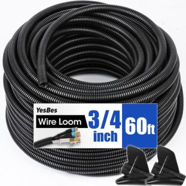 Imagem de Tubo de tear de arame YesBes 60 pés/18 m 3/4" Split Black