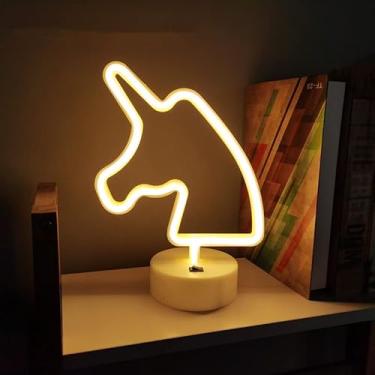 Imagem de LINJIA Sinal de luz neon de gato rosa, placa neon de LED com suporte para luminárias de mesa, bateria/USB luzes neon para decoração de mesa de festa, decoração (cabeça de fera, branco quente)