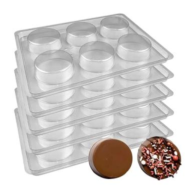 Imagem de Molde de biscoito Oreo Chocolate simples coberto com chocolate, pacote com 5, 6 cilindros cada, molde para Oreos cobertos de chocolate, doces, biscoitos, sabão.