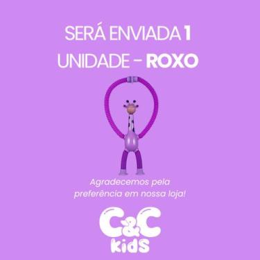 Imagem de Kit 4 girafas estica e gruda melman pop it tubo tiktok com luz brinque