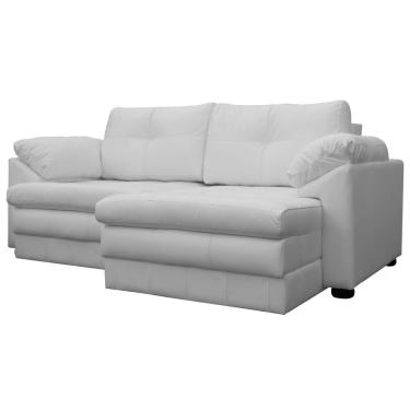 Imagem de Sofá Retrátil 2 Lugares Bali 175cm Couro Branco Gran Belo