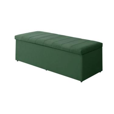 Imagem de Calçadeira Baú Recamier Viúva 120 Cm Vitória Suede Verde