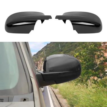 Imagem de CheroCar Capa de espelho retrovisor totalmente compatível com Chevy Silverado GMC Sierra Avalanche Tahoe Suburban Yukon Escalade ESV 2007-2014 (preta)