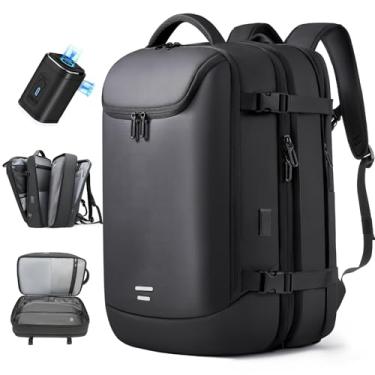Imagem de TANGCORLE Mochila a vácuo para viagem com bomba, mochila de compressão expansível de 40 L, aprovada para mulheres, homens, serve para laptop de 17 polegadas com porta de carregamento USB, Business