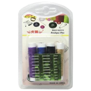 Imagem de Kit Costura Cartela Com 9 Agulhas + 4 Linhas - 20 Comercial