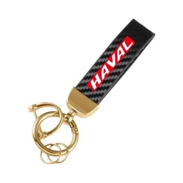 Imagem de Chaveiro De Couro Com Fibra De Carbono Para Great Wall Haval F7 H6 H2 