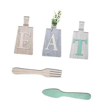 Imagem de WeiLaiKeQi 5x Decoração Rústica de Madeira, Tábua de Corte, Conjunto de Placas de Comida, Arte Pendurada para Hotel e Casa, a