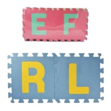 Imagem de Tapete Alfabeto e Numérico Eva Tatame Educativo Criança Peças 29x29cm 08mm 26 ou 36 Peças (Alfabeto + Numero 36 Peças)