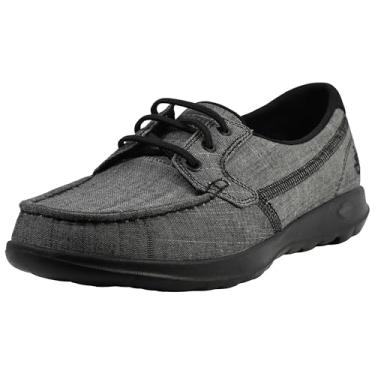 Imagem de Skechers Go Walk Lite - Sapato náutico feminino Isla, Preto/preto, 40