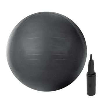 Imagem de Bola De Ginástica 75Cm Cinza Para Pilates Com Bombar De Ar