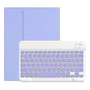 Imagem de Capa Para Tablet Com Teclado Bluetooth Para 5ª/6ª Geração,iPad Air1/Air2,iPad Pro 9.7 Polegadas (Roxo, Teclado comum)
