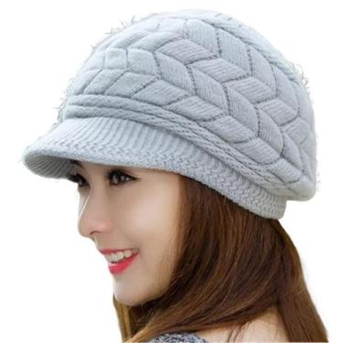 Imagem de Boné Touca Gorro Chapéu de Lã Forrado Inverno Malha Feminino - Modas F