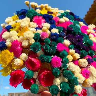Imagem de Flor Sempre Viva Botão Jazida, Flores Secas Naturais para Decoração, Buquê Artesanal (MIX)