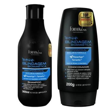 Imagem de Kit Blindagem Biomimética Shampoo + Condicionador  Forever Liss