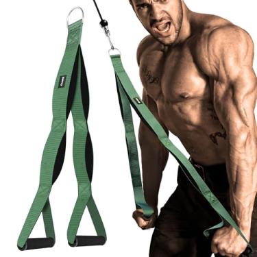 Imagem de Balency Acessório de cabo de corda de tríceps, corda de puxar tríceps para máquina de cabos, corda de tríceps de 3 comprimentos com alça para empurrar para baixo, puxar o rosto, extensão de tríceps