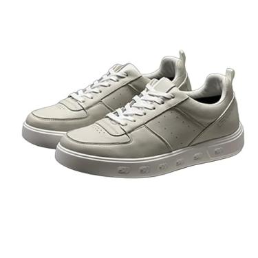 Imagem de Tênis esportivo masculino com sola grossa, leve, confortável, couro legítimo, impermeável, respirável, Verde claro, 41