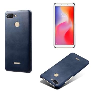Imagem de Capa para Xiaomi Redmi POCO M3 Pro,Proteção contra quedas,Casca de volta de cor sólida simples,Design de couro de imitação de plástico-Blue
